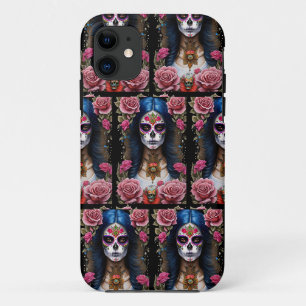 Sugar Skull Art - Traditional Woman iPhone 11 Case
