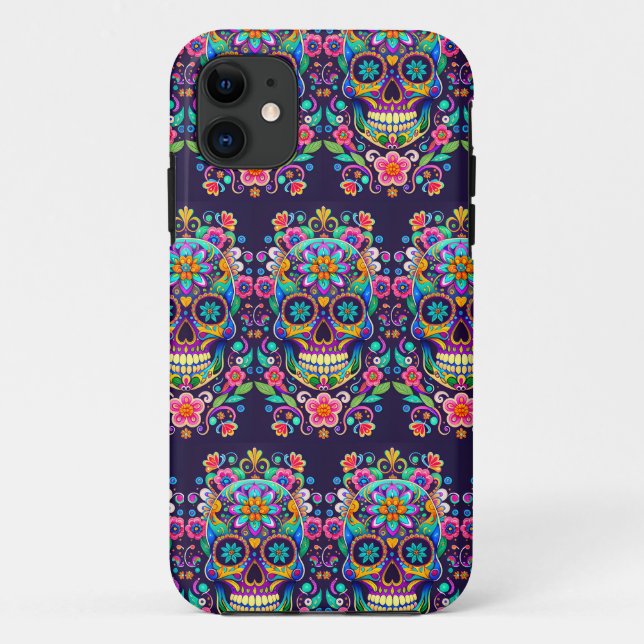Sugar Skull Art - Vibrant Expression of Tradition Case-Mate iPhone Case (Back)
