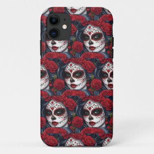 Sugar Skull Art - Vibrant Remembrance iPhone 11 Case