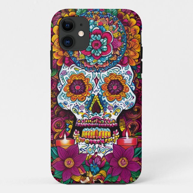 Sugar Skull Art - Vibrant Traditions of Mexico Case-Mate iPhone Case (Back)