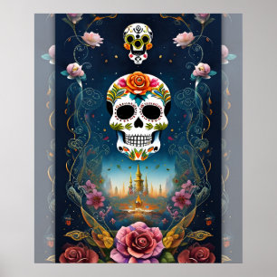 Sugar Skull Artwork - Vibrant and Unique Poster