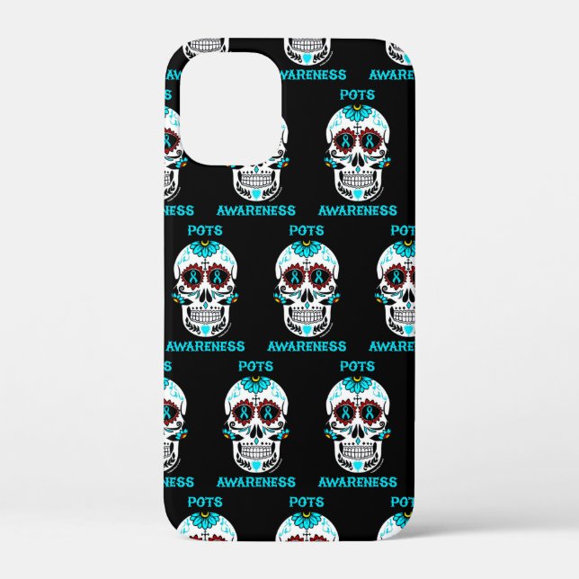 Sugar Skull/Awareness...POTS Case-Mate iPhone Case (Back)