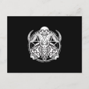 Sugar Skull Baphomet Goat Gift Invitation Postcard