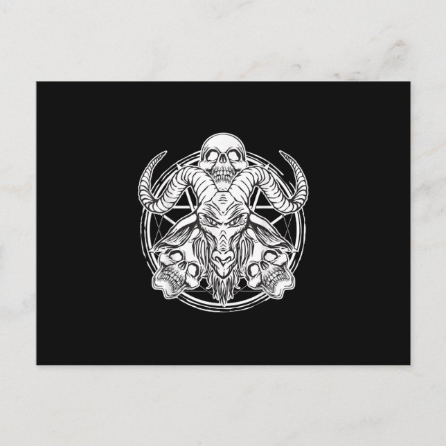 Sugar Skull Baphomet Goat Gift Invitation Postcard (Front)