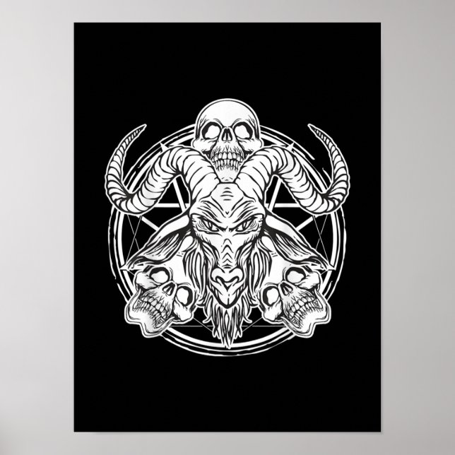 Sugar Skull Baphomet Goat Gift Poster (Front)