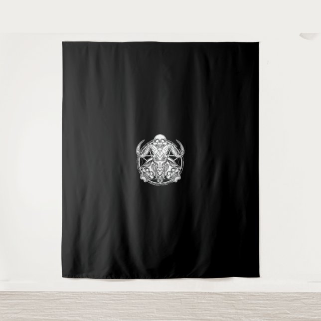Sugar Skull Baphomet Goat Gift Tapestry (Front)