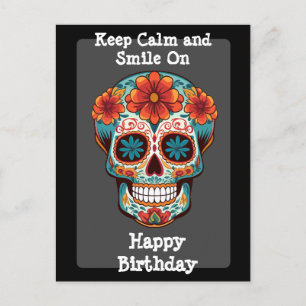 Sugar Skull Birthday Greeting Postcard