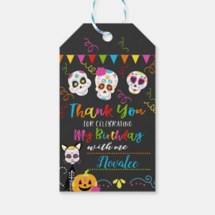 Sugar Skull Birthday Party Thank you Gift Tags