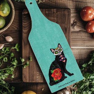 Sugar Skull Black Cat Cutting Board