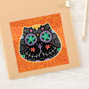 Sugar Skull Black Cat Day of the Dead