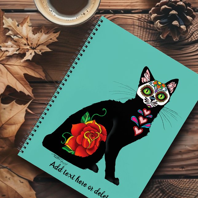 Sugar Skull Black Cat Notebook (Creator Uploaded)