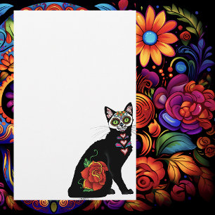 Sugar Skull Black Cat Stationery