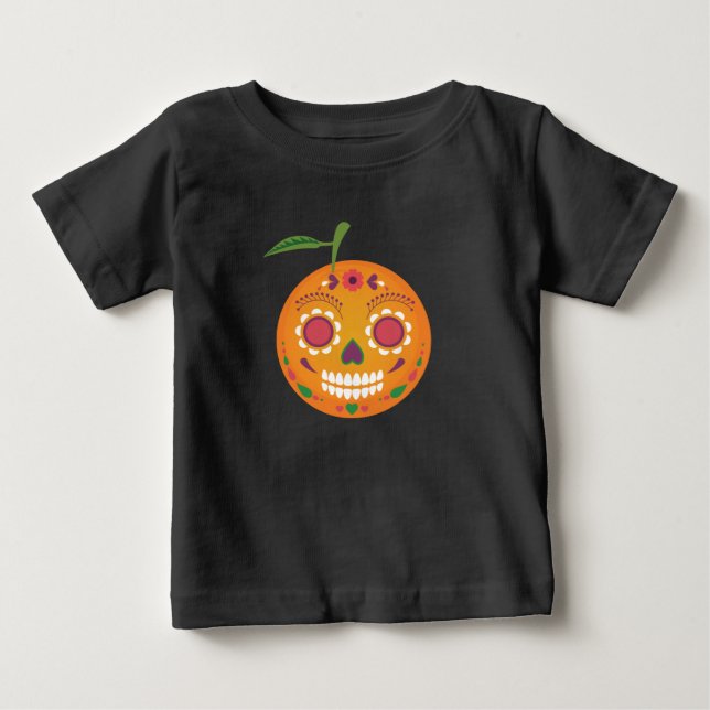 Sugar Skull Black Toddler T-Shirt (Front)