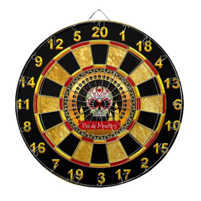 Sugar skull bloodcurdling intimidating and scary dartboard (Front)