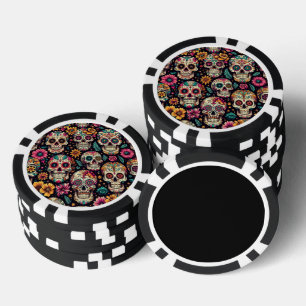 Sugar Skull Blossoms  Poker Chips