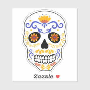 Sugar Skull Blue And Orange