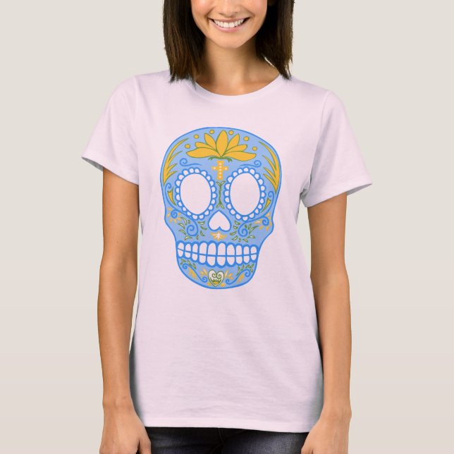 Sugar Skull (blue) T-shirt (Front)