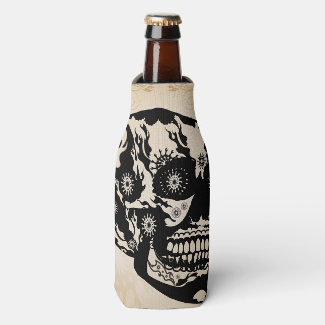 Sugar skull bottle cooler (Bottle Front)