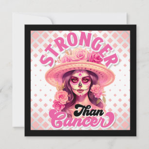 Sugar Skull Breast Cancer Awareness Holiday Card