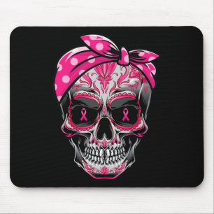 Sugar Skull Breast Cancer Awareness Pink Ribbon Ca Mouse Mat