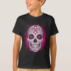 Sugar Skull Breast Cancer Shirts Awareness Pink Ri