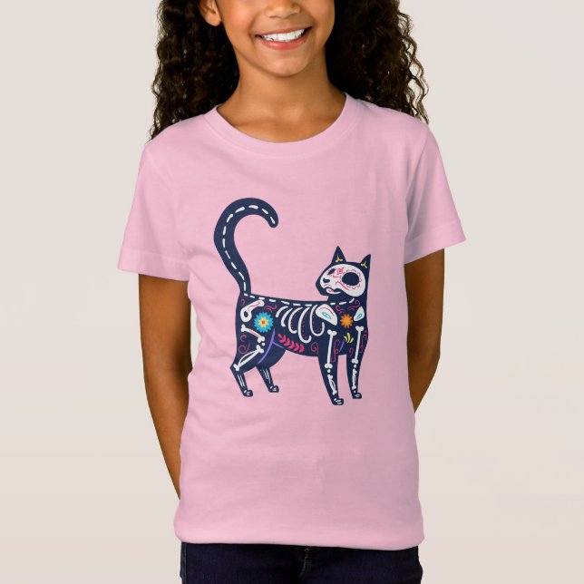 Sugar Skull Calavera Cat IV T-Shirt (Front)
