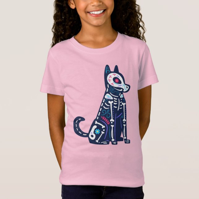 Sugar Skull Calavera Dog I T-Shirt (Front)
