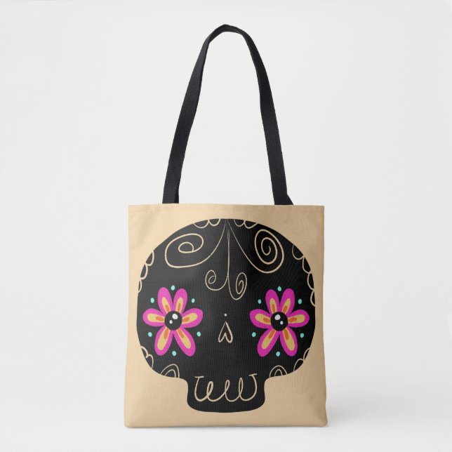 Sugar Skull Calaverita Day of the Dead  Tote Bag (Front)