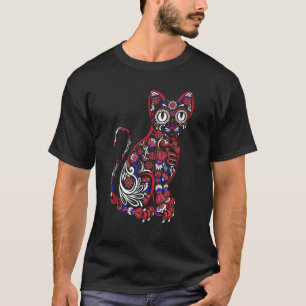 Sugar Skull Cat 4th Of July Kitten Kitty Patriotic T-Shirt