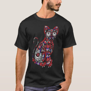 Sugar Skull Cat 4th Of July Kitten Kitty Patriotic T-Shirt