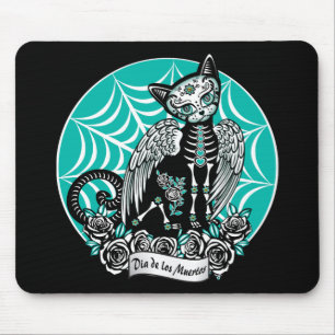 Sugar Skull Cat Mouse Mat