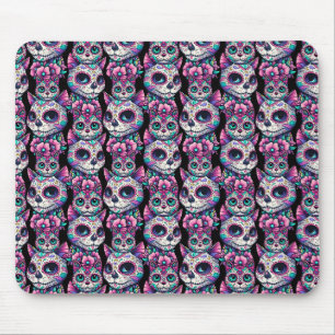 Sugar Skull Cat Pattern Mouse Mat