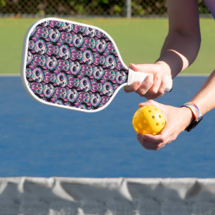 Sugar Skull Cat Pattern Pickleball Paddle