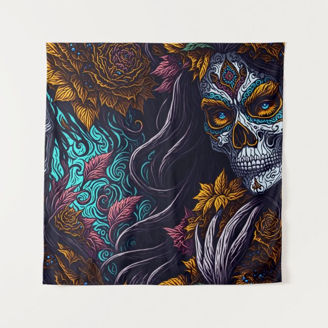Sugar Skull Catrina Tapestry (Front)