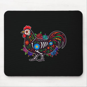 Sugar Skull Chicken Dia De Muertos Halloween Day O Mouse Mat