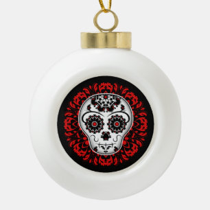 Sugar skull Christmas Ceramic Ball Christmas Ornament