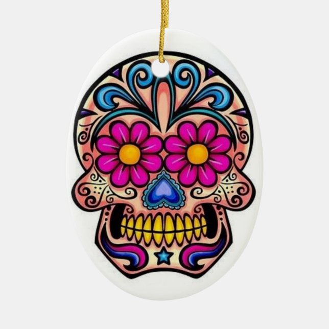 Sugar Skull Christmas Ornament (Front)