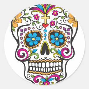 Sugar Skull Classic Round Sticker