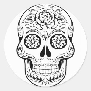 Sugar Skull Classic Round Sticker