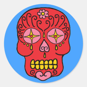 Sugar Skull Classic Round Sticker