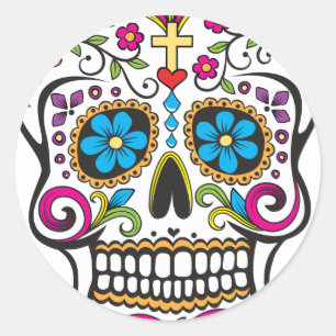 Sugar Skull Classic Round Sticker