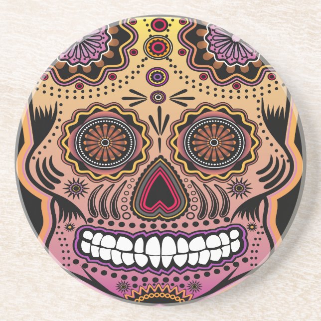 sugar skull coaster (Front)
