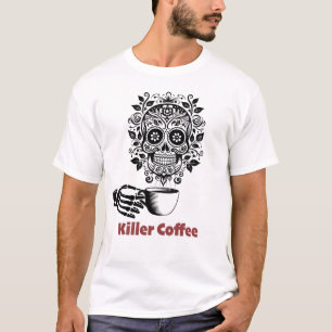 Sugar Skull Coffee Drinker Killer Coffee T-Shirt