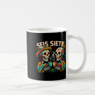 Sugar skull coffee fiesta mexican day seis siete 6 mug