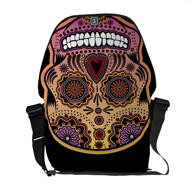 sugar skull commuter bag (Back Open)