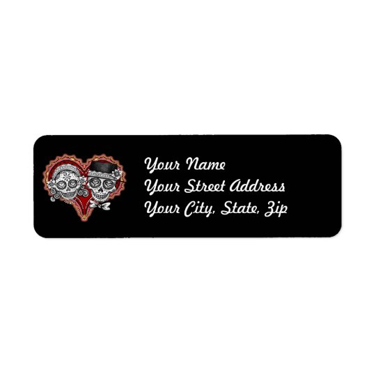 Sugar Skull Couple Address Labels
