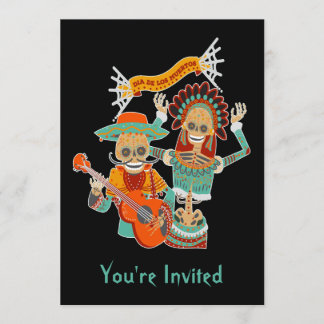 Sugar Skull Couple Dia de los Muertos Invitation