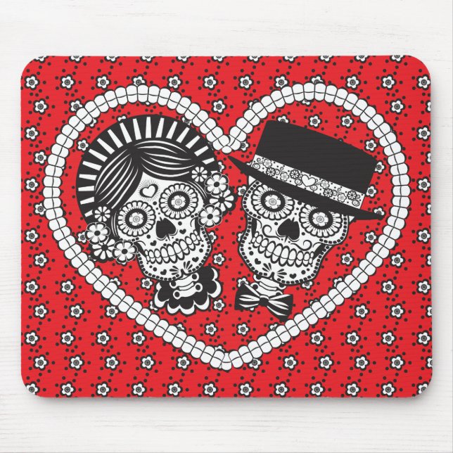 Sugar Skull Couple Mouse Mat (Front)