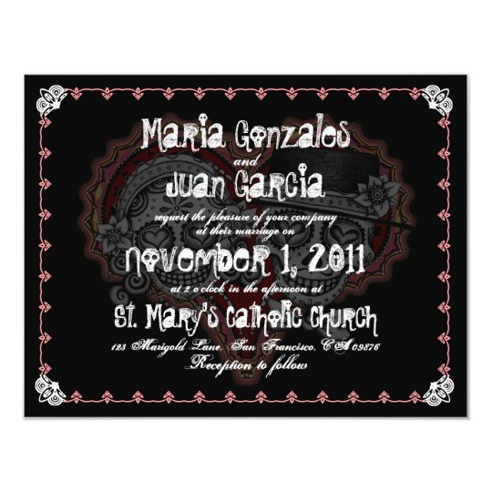 Sugar Skull Couple Wedding Invitations