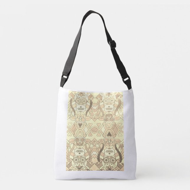 Sugar Skull Cross Body Handbag (Back)